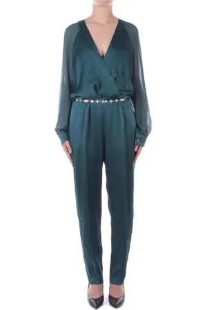 Max Mara Jumpsuits & Playsuits, Dame, Grøn, L, Grønne bukser med transparente ærmer