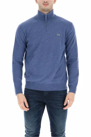 Lacoste Strik, Herre, Blå, S, Bomuld, Turtleneck Strik