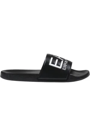 EA7 Sko, Herre, Sort, 40 EU, Print Mønster PVC Slippers