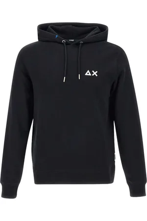 sun68 Sweathshirts & Hoodies, Herre, Sort, S, Bomuld, Bomuldshættetrøje med justerbar snøre