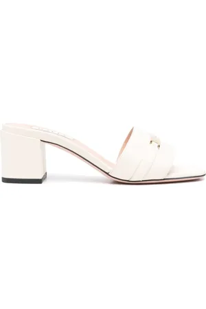 Bally Sko, Dame, Hvid, 36 EU, Læder, Beige Blokhæl Sandaler