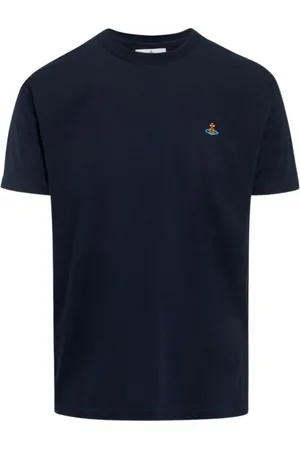 Vivienne Westwood Top, Dame, Blå, M, Bomuld, Multi Orb Navy T-Shirt