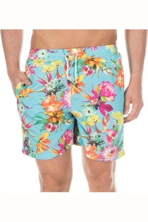 Hackett Badetøj, Herre, Blå, S, Polyester, Turkis Blomstret Bermuda Badeshorts