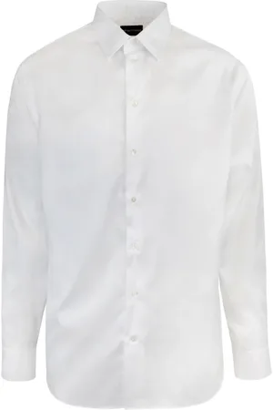 Emporio Armani Skjorte, Herre, Hvid, M, Bomuld, Hvid Stretch Bomuldsskjorte