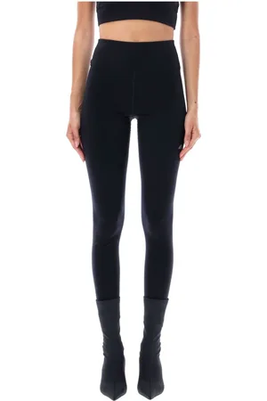 Balenciaga Bukser, Dame, Sort, M, Uld, Sort Reflekterende Leggings Aw24