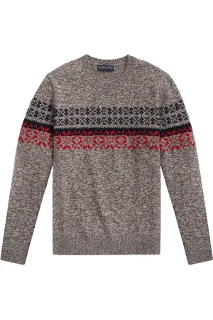 Brooks Brothers Strik, Herre, Brun, M, Uld, Brun uldsweater