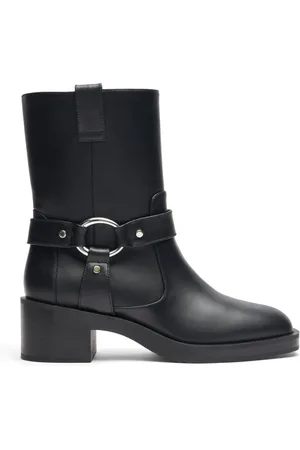 Stuart Weitzman Sko, Dame, Sort, 40 EU, Moto Bootie med hardware-detaljer