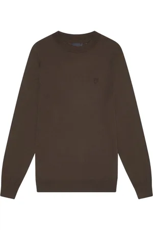 Lyle & Scott Strik, Herre, Grøn, S, Uld, Tonal Eagle Merino Crew Neck Jumper