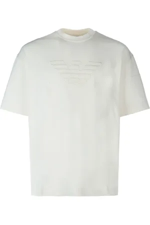 Emporio Armani Top, Herre, Hvid, M, Bomuld, Casual Bomulds T-shirt