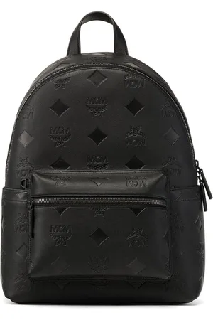 MCM Taske, Dame, Sort, ONE SIZE, Læder, Stark læderrygsæk med Maxi-monogram