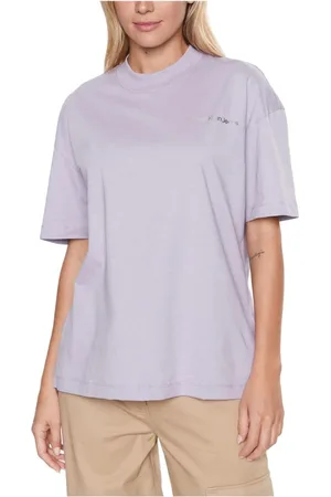 Calvin Klein Top, Dame, Lilla, S, Bomuld, Backphotoprint T-shirt