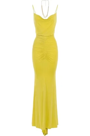 Elisabetta Franchi Kjole, Dame, Gul, L, Uld, Maxikjole