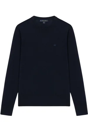 Brooks Brothers Strik, Herre, Blå, S, Uld, Navy Merino Uld Sweater
