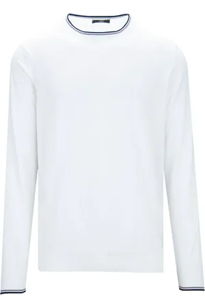 FAY Sweathshirts & Hoodies, Herre, Hvid, 2XL, Bomuld, Bomulds Langærmet Sweater