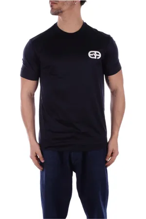 Emporio Armani Top, Herre, Blå, XL, Bomuld, Crew Neck T-Shirt