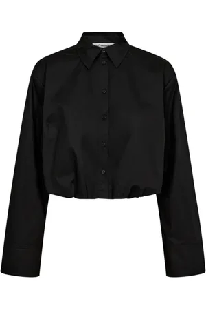Co`Couture Bluser & Skjorter, Dame, Sort, S, Bomuld, Ballon Skjorte Bluse