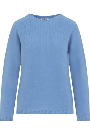 Max Mara Strik, Dame, Blå, S, Cashmere, Blå Cashmere Sweater
