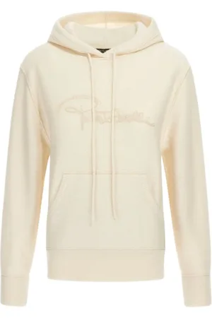 Roberto Cavalli Sweathshirts & Hoodies, Dame, , M, Uld, Logo Sweatshirt Ivory Female Made in Italy