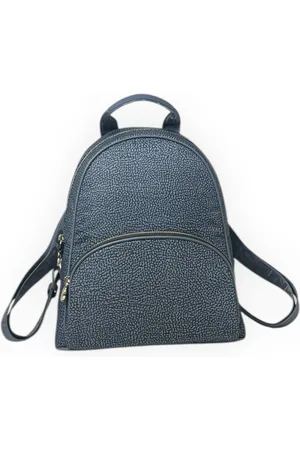 Borbonese Taske, Dame, Blå, ONE SIZE, Uld, Stilfuld Medium Rygsæk