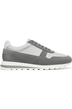 Brunello Cucinelli Sko, Herre, Grå, 43 1/2 EU, Suede, Suede Panelled Sneakers