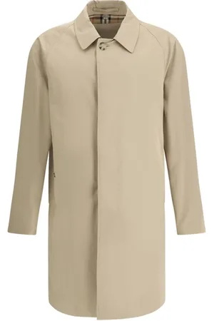 Burberry Frakke, Herre, , L, Bomuld, Klassisk bomuldsfrakke med enkelt knaplukning og ternet for