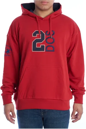 La Martina Sweathshirts & Hoodies, Herre, Rød, L, Bomuld, Zip-hættetrøje med ikonisk design
