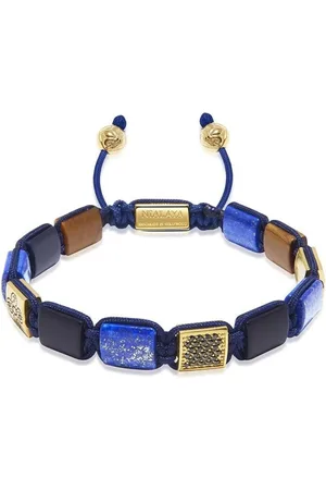 Nialaya Tilbehør, Herre, Gul, M, Uld, The Dorje Flatbead Collection - Blue Lapis, Matte Onyx og Brown Tiger Eye