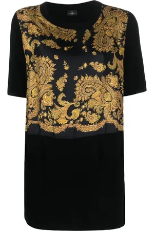 Etro Top, Dame, Sort, S, Uld, Klassisk T-shirt