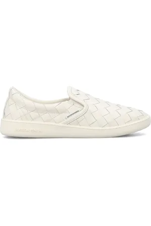 Bottega Veneta Sko, Herre, Hvid, 41 EU, Læder, Hvide Læder Slip-on Sneakers