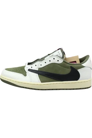 Jordan Sko, Herre, Grøn, 45 EU, Læder, Travis Scott Lav Medium Olive Sneakers
