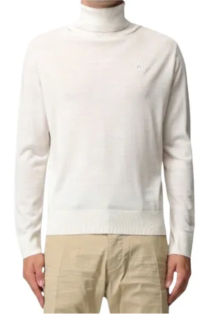 Dsquared2 Strik, Herre, Hvid, M, Uld, Stilfuld Pullover Sweater