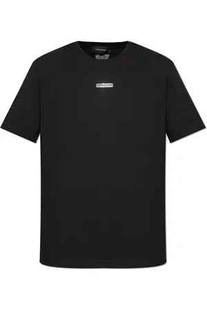 Dsquared2 Top, Herre, Sort, 3XL, Bomuld, T-shirt med logoapplikation