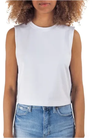 Calvin Klein Top, Dame, Hvid, S, Polyester, Sleeveless Top