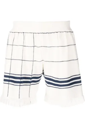 Maison Margiela Shorts, Herre, Hvid, XS, Uld, Grid Fringed Shorts
