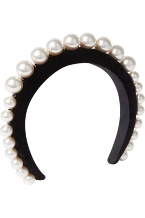 Nina Ricci Tilbehør, Dame, Hvid, ONE SIZE, Voluminøs Hårbøjle med Perler