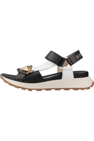 Hispanitas Sko, Dame, Sort, 38 EU, Uld, Stilfulde flade sandaler med pynt