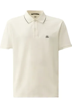 C.P. Company Top, Herre, Hvid, XL, Bomuld, Stretch Piqué Polo Shirt