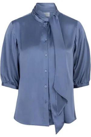 Dante 6 Bluser & Skjorter, Dame, Blå, XS, Storm Silkebluse med Georgette-ryg
