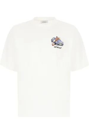OFF-WHITE Top, Herre, Hvid, S, Bomuld, Afslappet Bomuld T-Shirt i Hvid