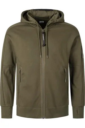 C.P. Company Sweathshirts & Hoodies, Herre, Grøn, M, Bomuld, Diagonal Raised Fleece Hoodie