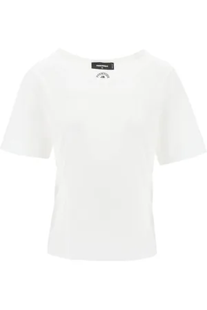 Dsquared2 Top, Dame, Hvid, L, Bomuld, T-Shirt Sweatshirt