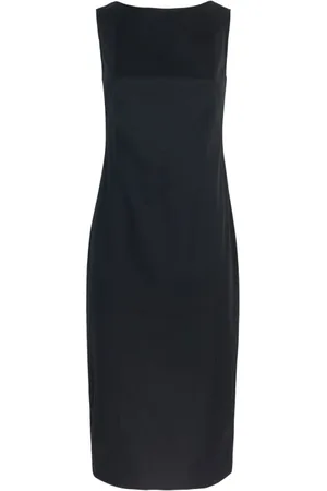 Max Mara Kjole, Dame, Sort, XL, Bomuld, Bomulds Poplin Ærmeløs Kjole