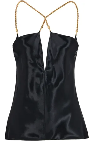 Salvatore Ferragamo Top, Dame, Sort, XS, Satin, Satin Scoop Back Top