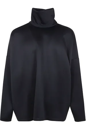 FEAR OF GOD Strik, Herre, Sort, M, Bomuld, Sort Split Højhalset Langærmet Top
