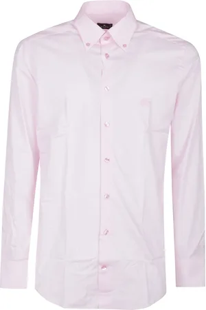 Etro Skjorte, Herre, Lyserød, M, Logo Button Down Langærmet Skjorte