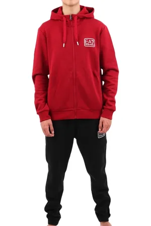 EA7 Sweathshirts & Hoodies, Herre, Rød, L, Bomuld, Sporty Træningssæt