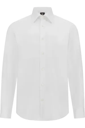 Boggi Milano Skjorte, Herre, Hvid, XL, Bomuld, Regular Fit Bomuldstwill Skjorte