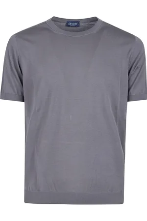 DRUMOHR Top, Herre, Grå, XL, Bomuld, Afslappet Bomuld T-shirt