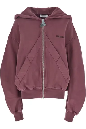 The Attico Sweathshirts & Hoodies, Dame, Lyserød, 3XS, Bomuld, Hættetrøje med Logo Bogstaver