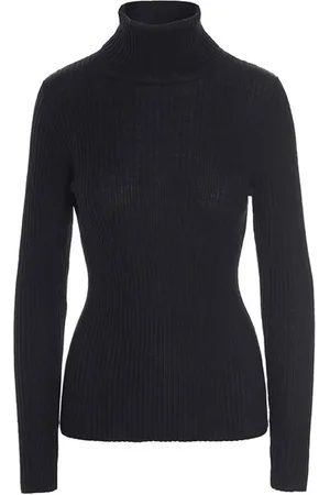 Bitte Kai Rand Strik, Dame, Sort, XS, Uld, Merino Uld Turtleneck Sweater Bluse